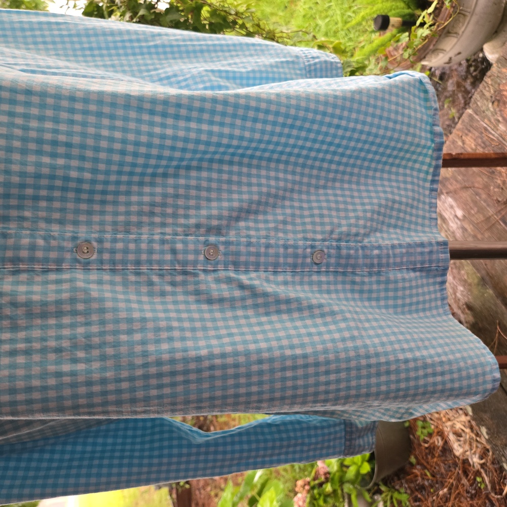 J. Mclaughlin Light Blue Checkered Button Front S… - image 3